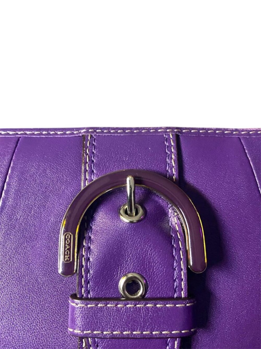 Coach Soho Purple Leather Shoulder Bag with Matching … - Gem